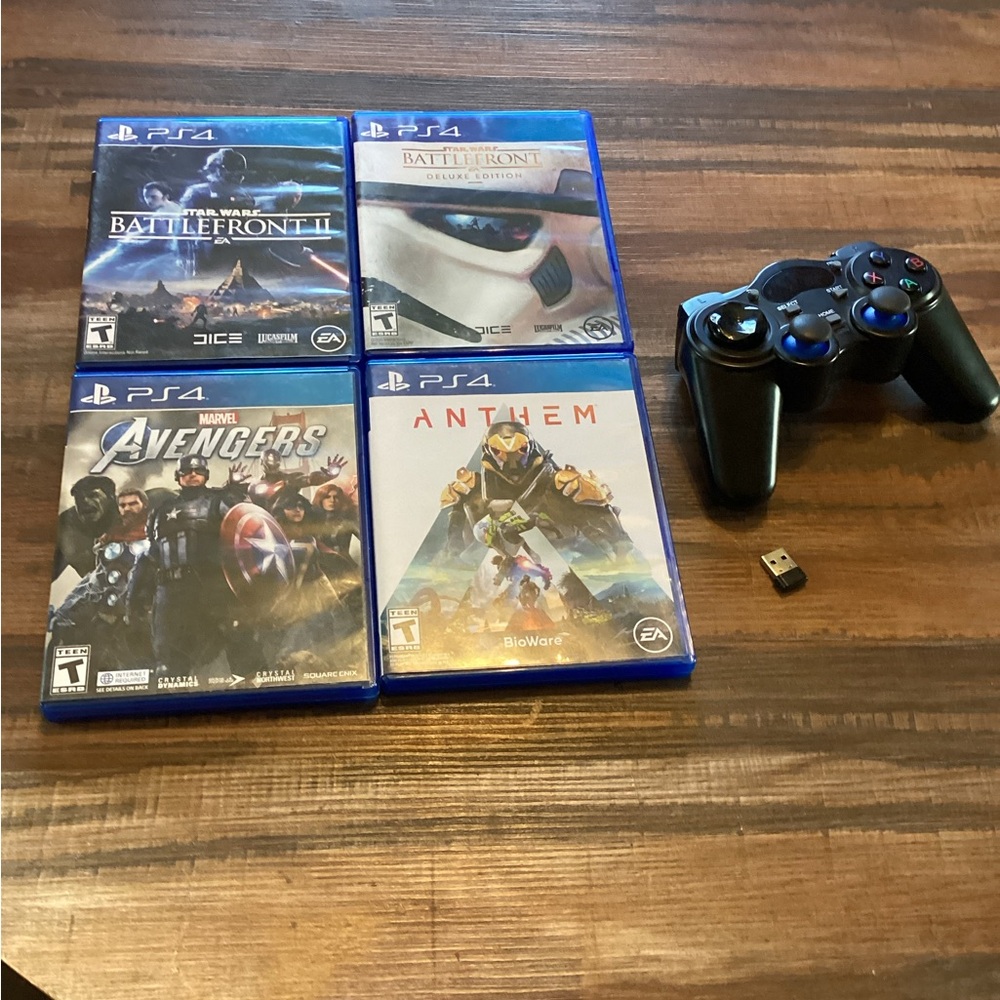 PS2 Game Lot + Controller Anthem Battlefront Avengers Battlefront Deluxe #26